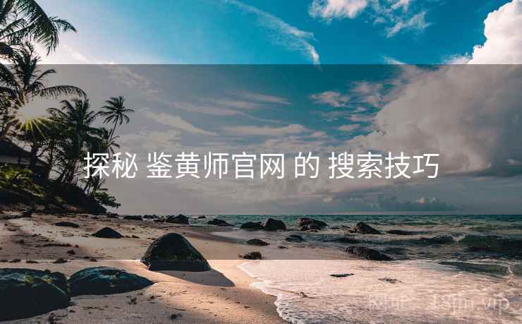 探秘 鉴黄师官网 的 搜索技巧